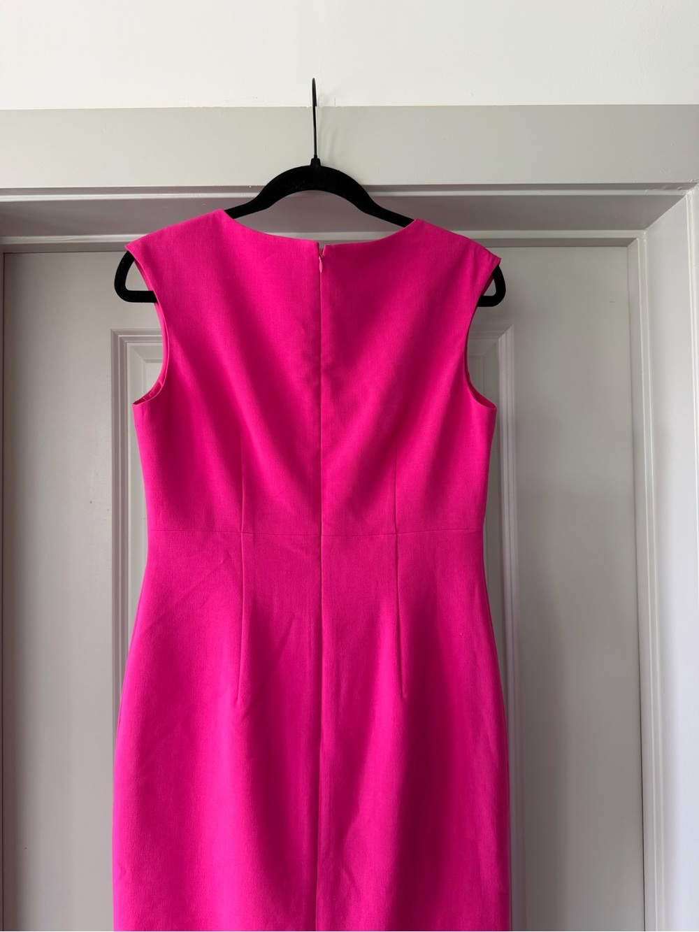 Kasper Bright Pink Cap-Sleeve Sheath Midi Dress - Picture 12 of 16